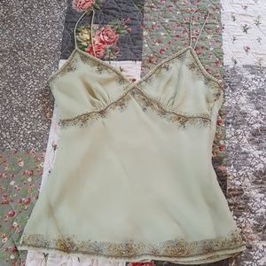 Banana Republic sage sequined top.